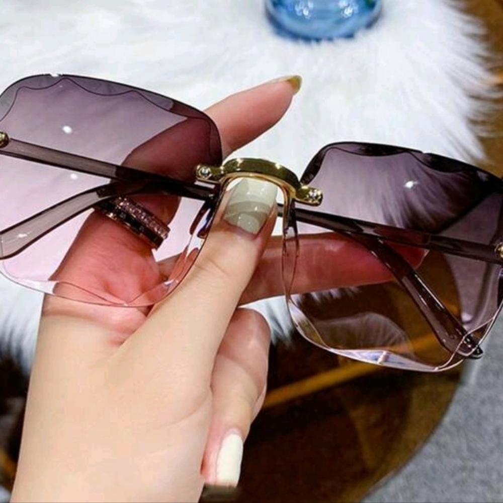 Frameless Cut Edge Sunglasses - image 1